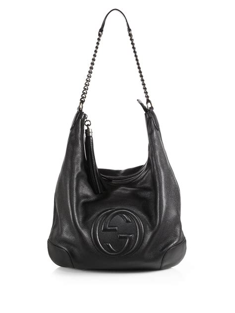 gucci metallic leather &|Gucci shoulder bag black.